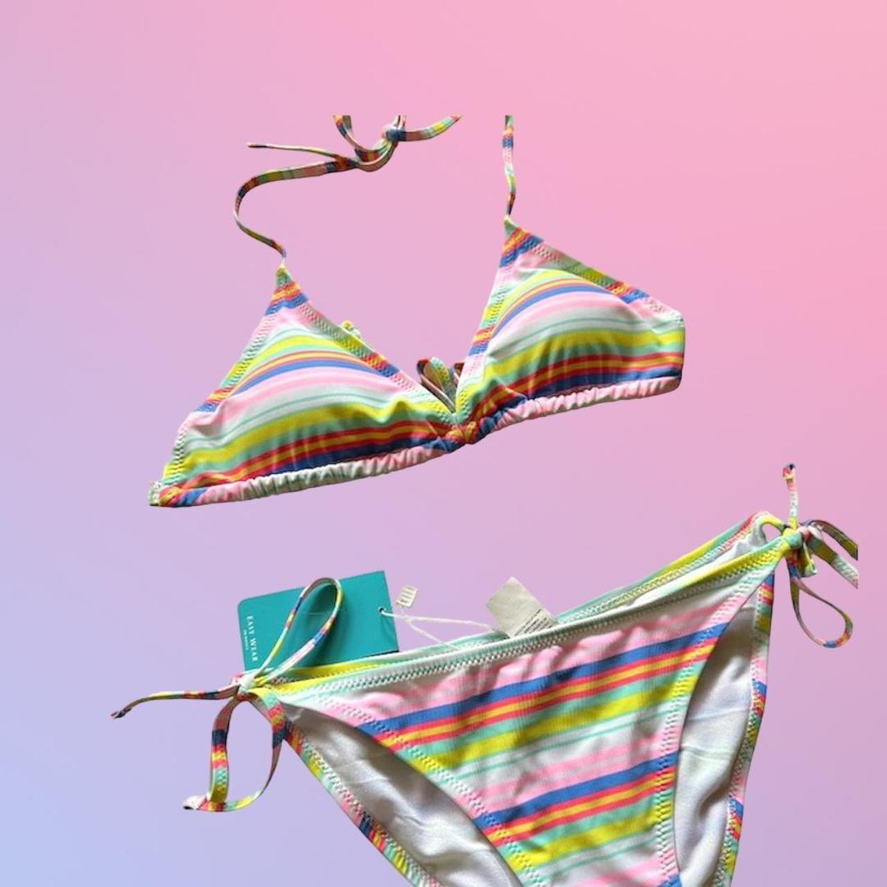 Y2K Deadstock Striped Bikini Set