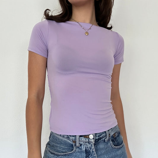 Y2K Vintage Lilac Backless Shirt