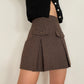Y2K Brown Skirt with Pockets