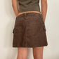 Y2K Khaki Corduroy Mini Skirt