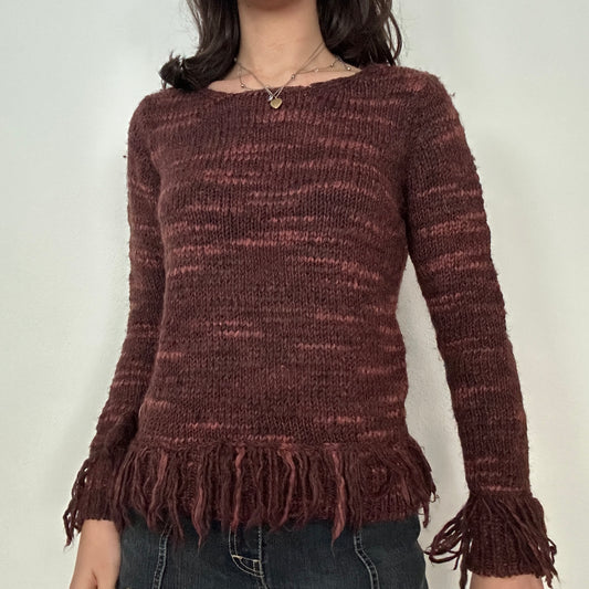 Y2K Knit Top with Fringes