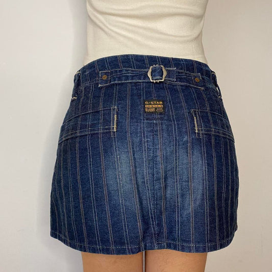 Y2K Vintage Striped Denim Mini Skirt 💗
