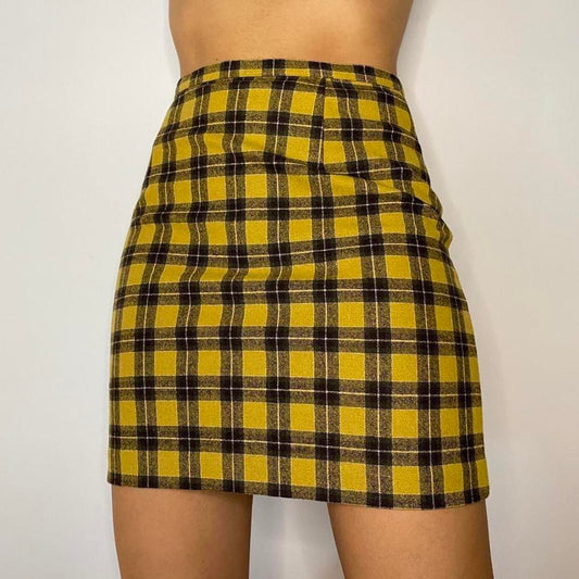 Y2K Vintage Plaid Mini Skirt 🖤
