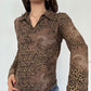 Y2K Vintage Leopard Print Shirt
