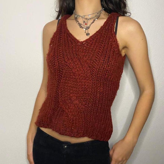 Vintage Knit Vest Top 🧶🍁