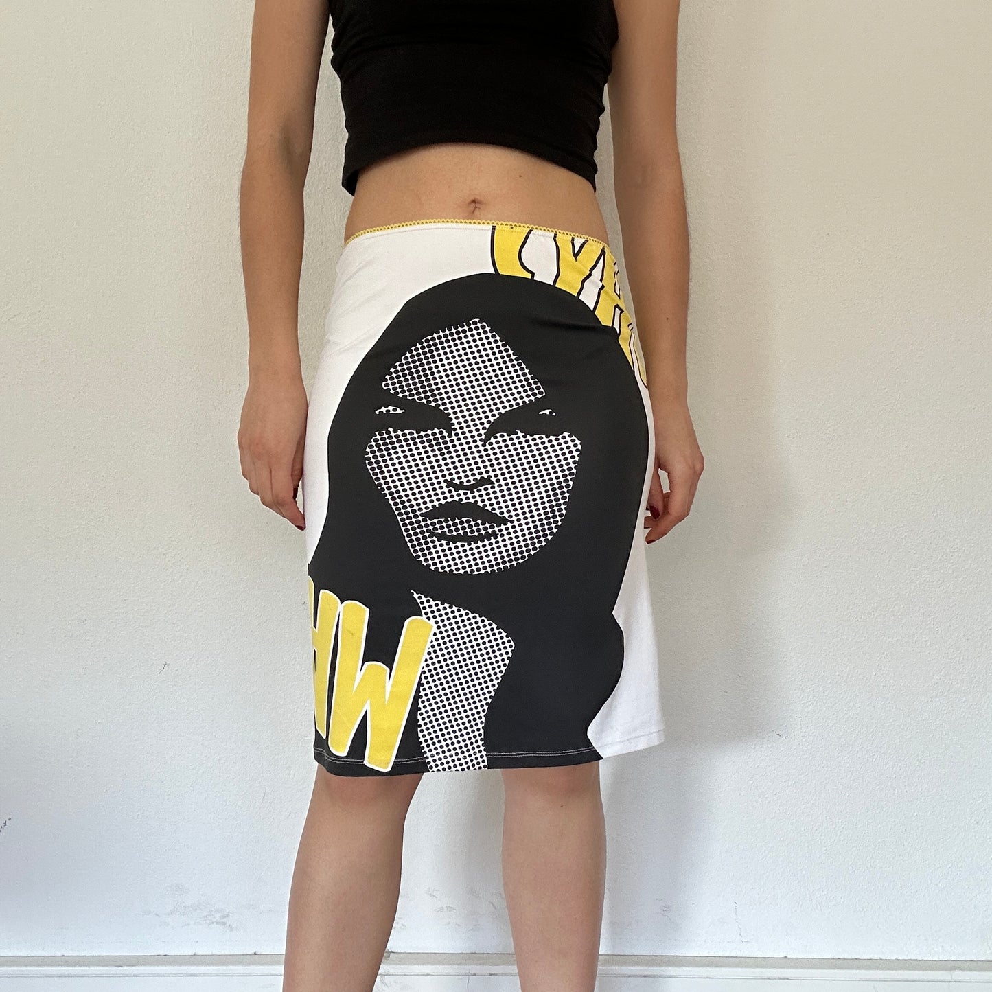 Y2K Face Print Graphic Midi Skirt
