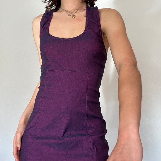 Y2K Halterneck Purple Dress