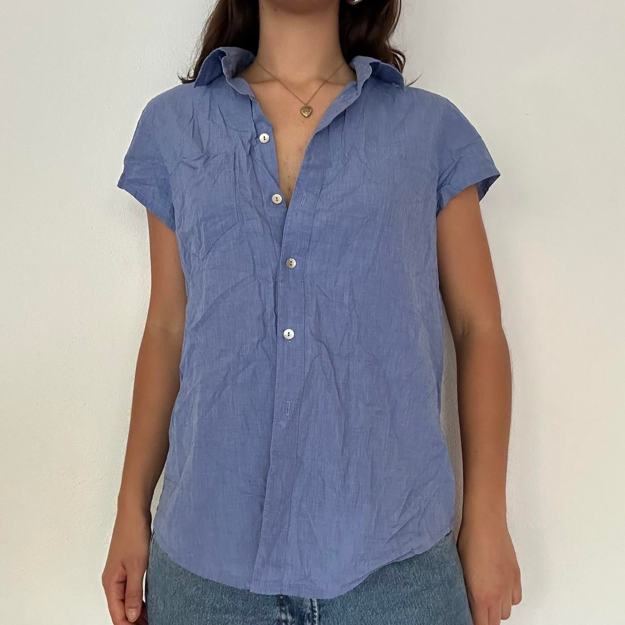 Vintage Button up Blue Shirt