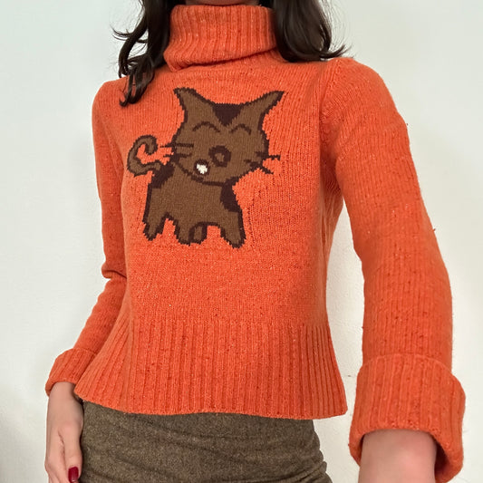 Y2K Vintage Cat Knit Sweater 🧶🐱