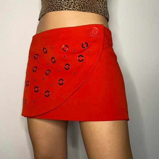 Y2K Vintage Club Red Mini Skirt