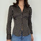 Y2K Vintage Striped Button up Shirt