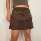 Y2K Khaki Corduroy Mini Skirt