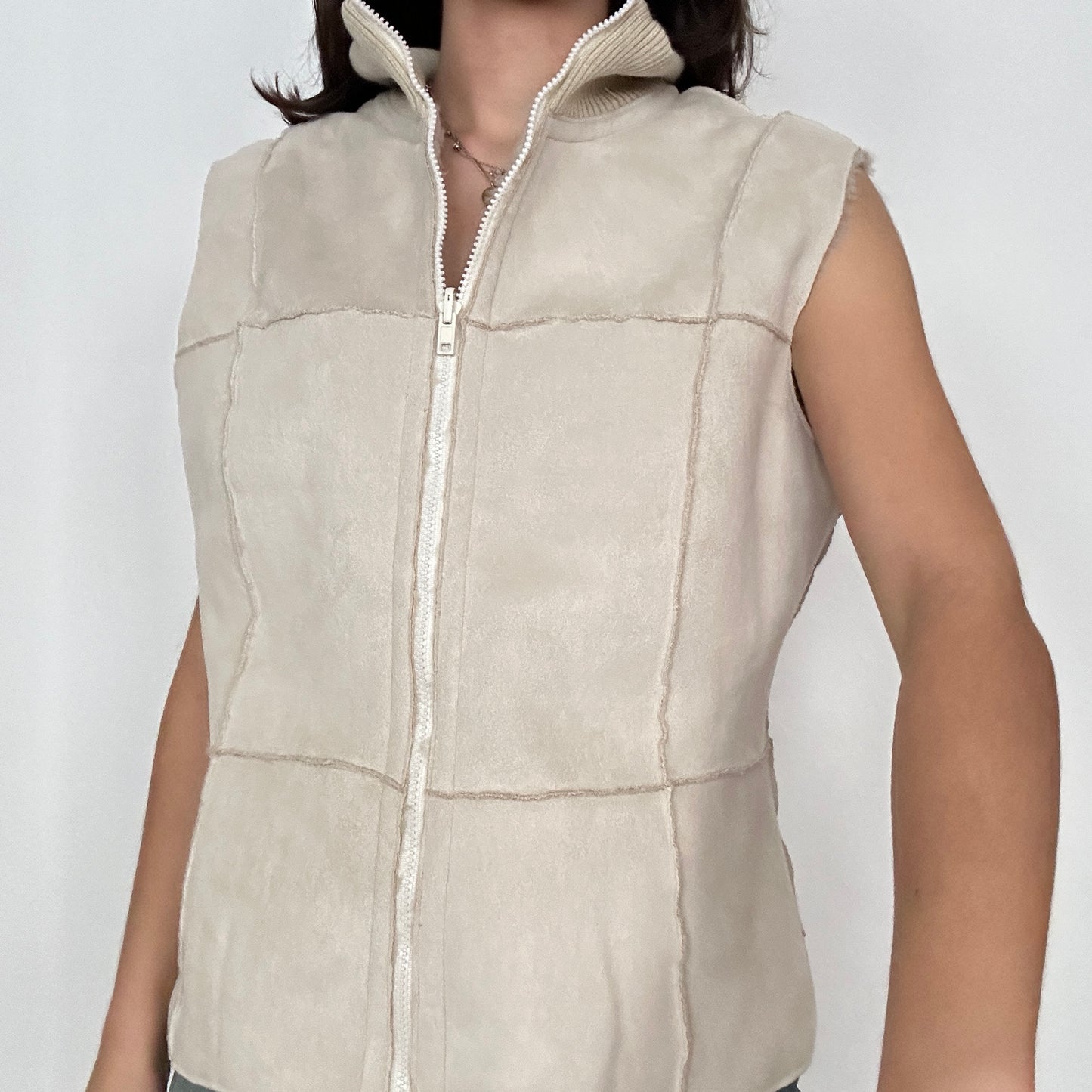 Y2K Vintage Fleece Zip up Vest