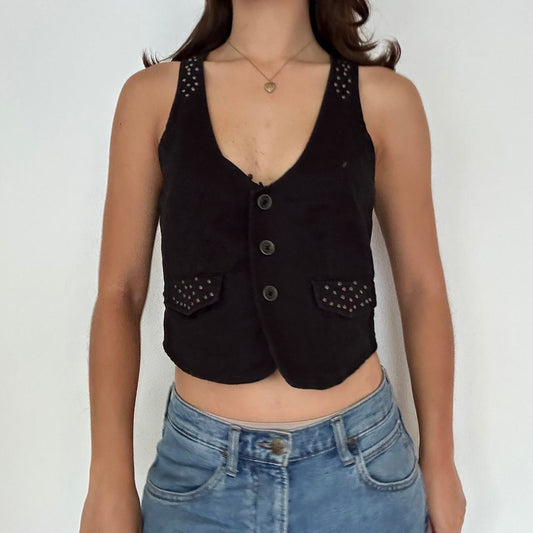 Y2K Vintage Black Studded Vest