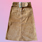 Vintage Corduroy Midi Skirt with Belt