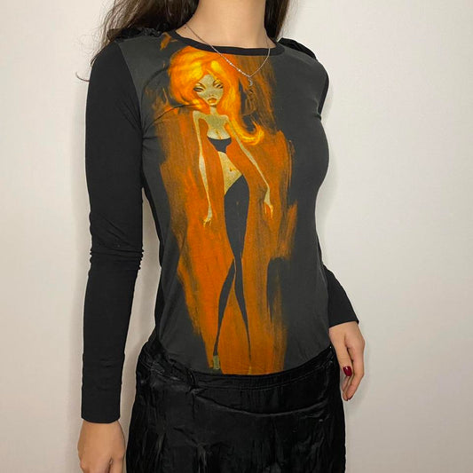 Custo Barcelona Midi Dress with Fiery Woman Print