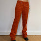 Vintage Deadstock Mid Rise Orange Plaid Corduroy Flared Pants 🧡🍊