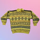 90s Patterned Chunky Knit Sweater