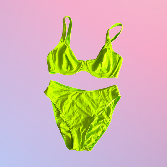 Y2K Deadstock Lime Green Bikini Set