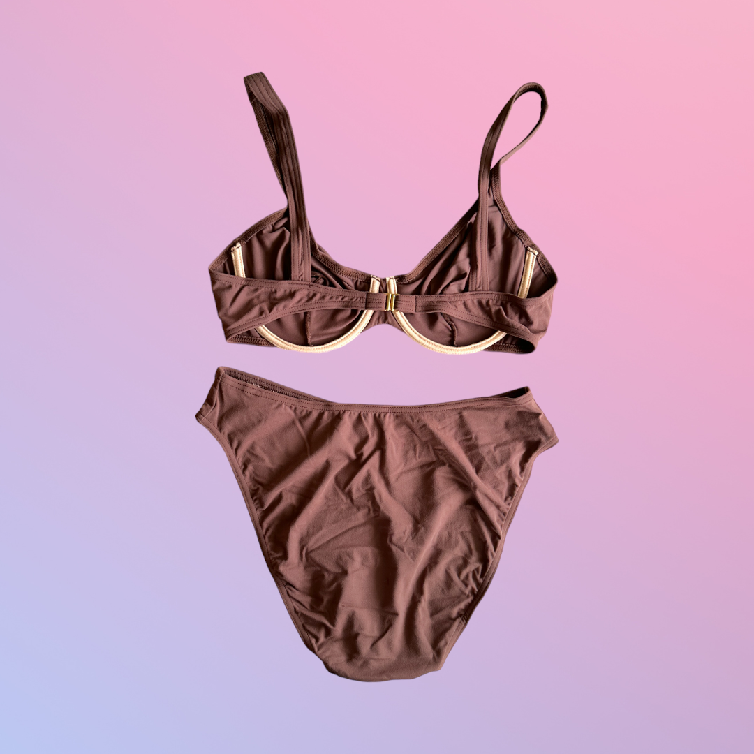 Y2K Deadstock Brown Bikini Set