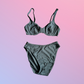 Y2K Deadstock Dark Grey Bikini Set