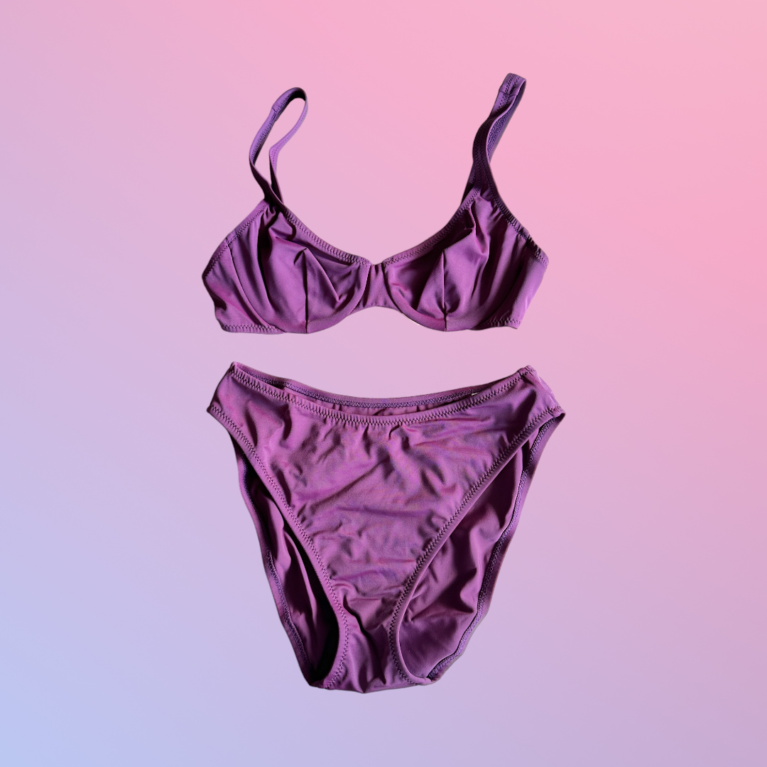 Y2K Deadstock Purple Bikini Set