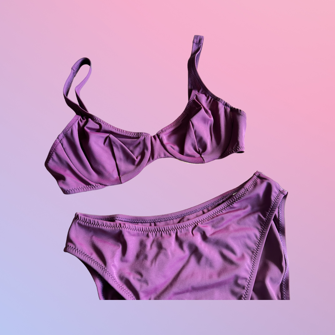 Y2K Deadstock Purple Bikini Set