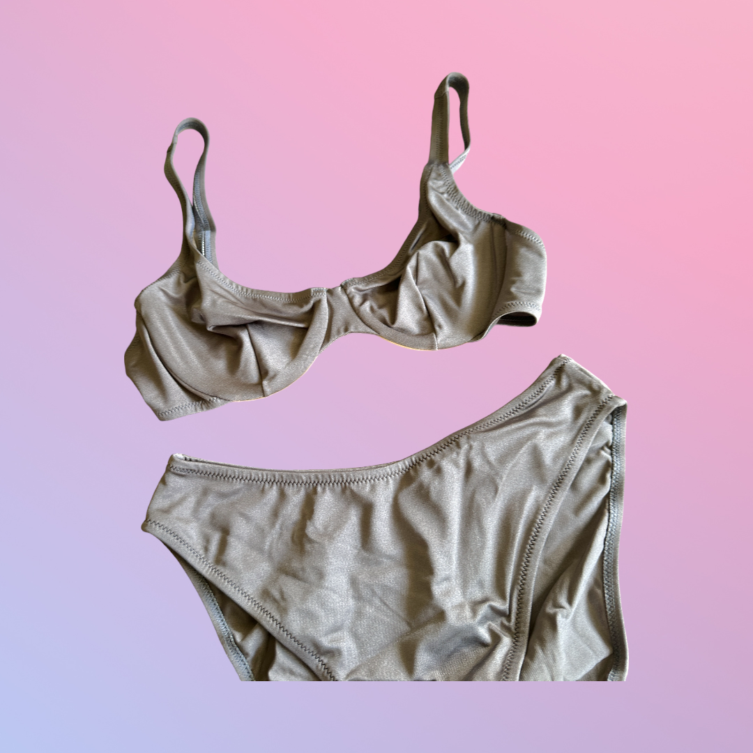 Y2K Deadstock Grey Bikini Set