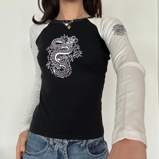 Y2K Vintage Dragon Print Shirt