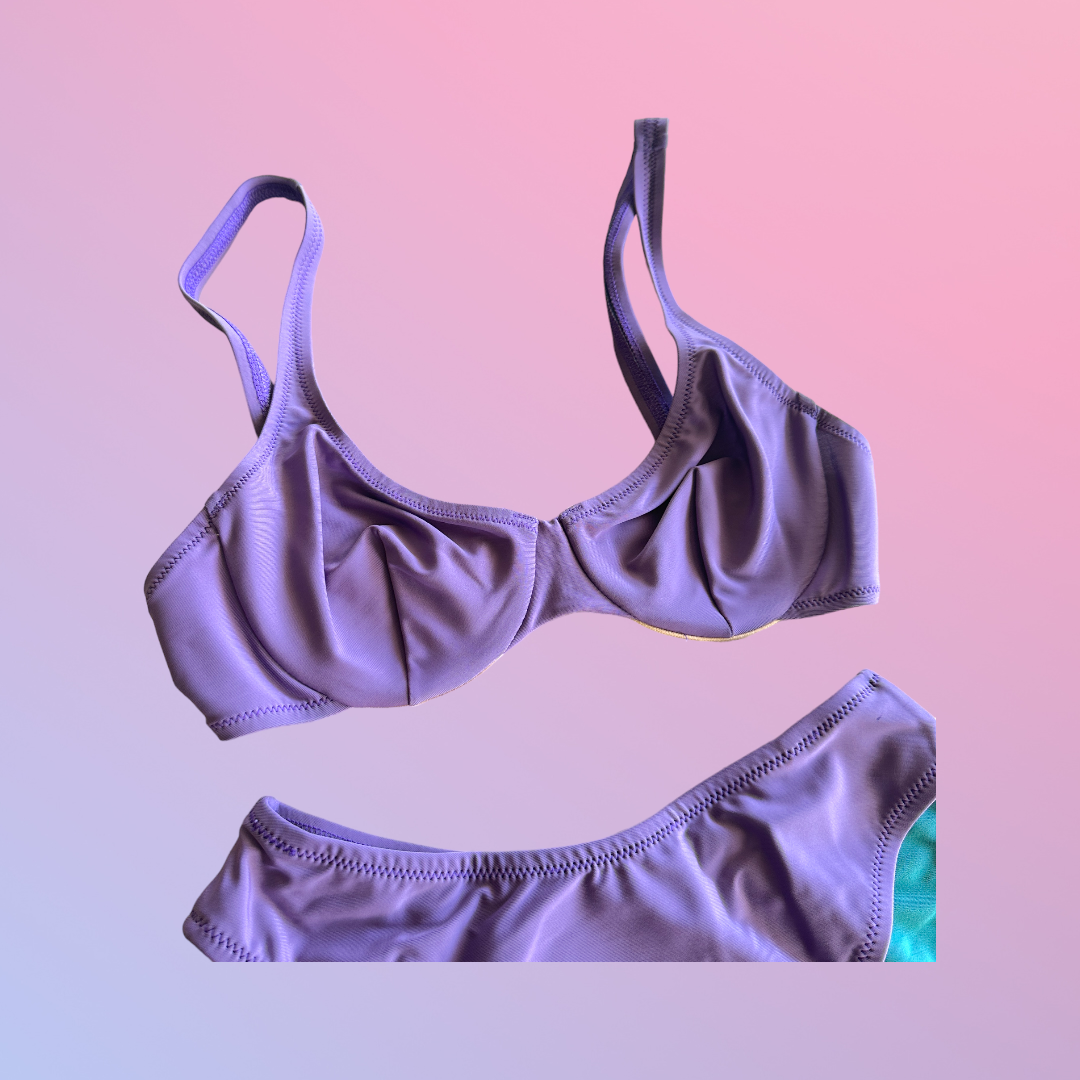 Y2K Deadstock Purple Bikini Set