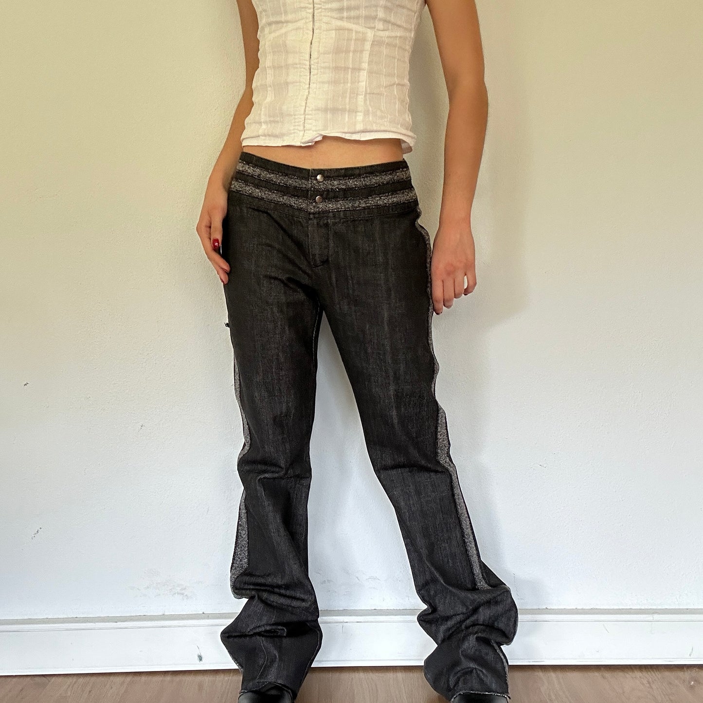 90s Vintage TALL Grey Denim Jeans