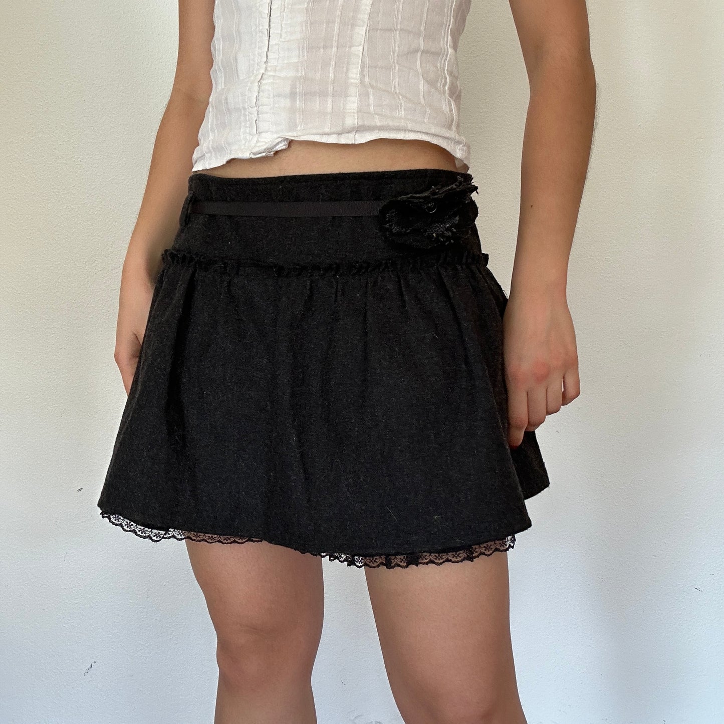Y2K Vintage Wool Mini Skirt