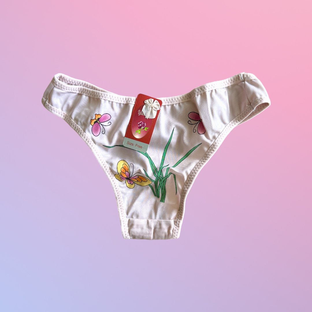 Y2K Deadstock Butterfly Print Thong Pack 💗💖