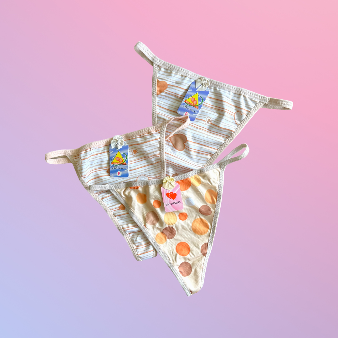 Y2K Deadstock Graphic Print Thong Pack 💗💖