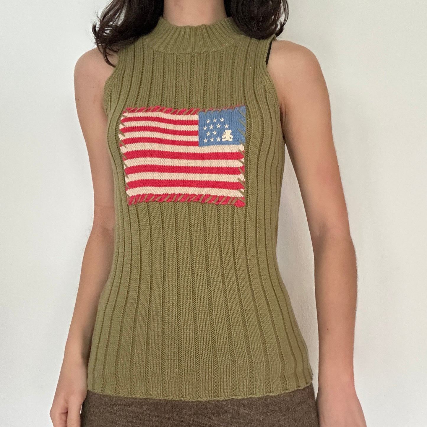 Vintage Deadstock Knit USA Flag Vest