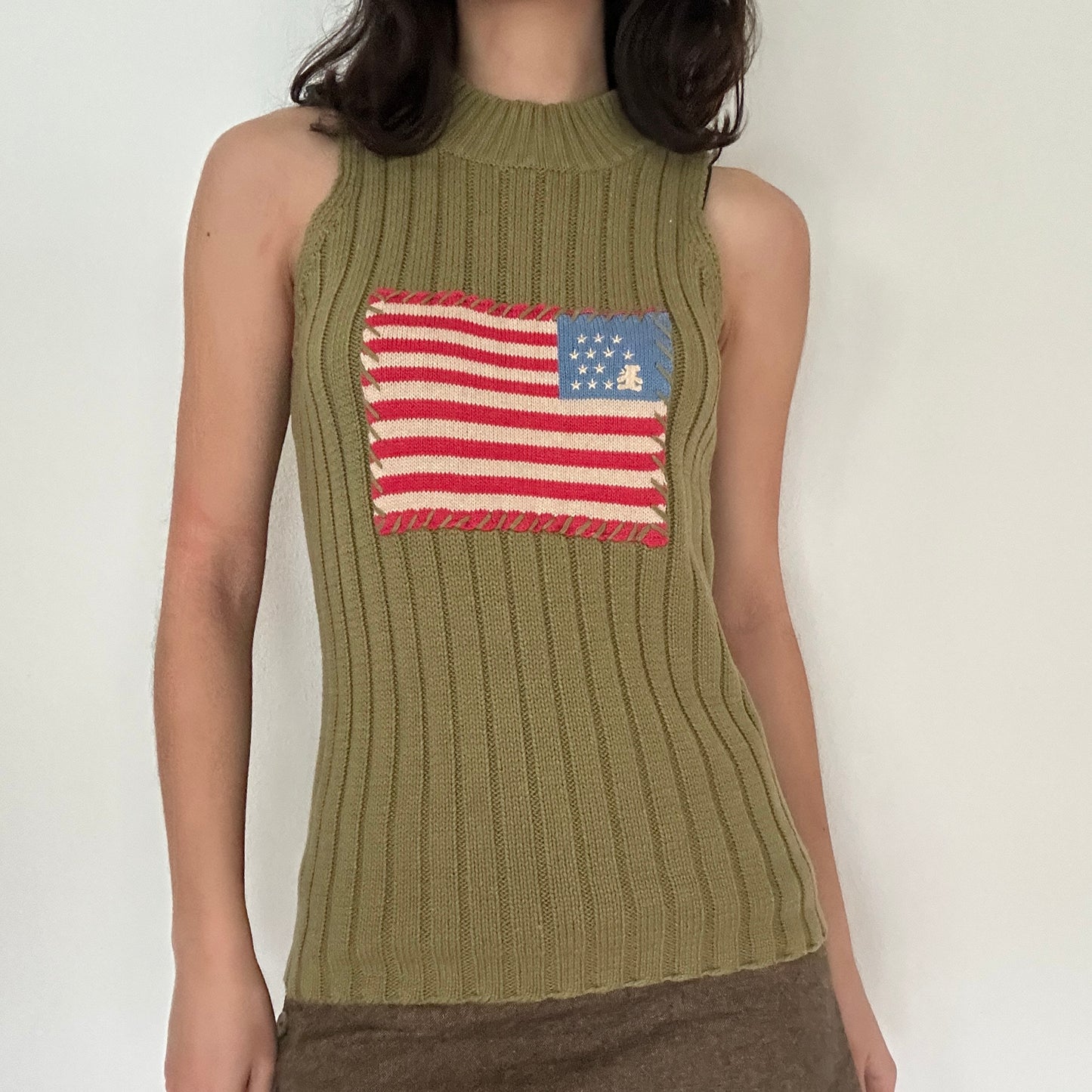 Vintage Deadstock Knit USA Flag Vest