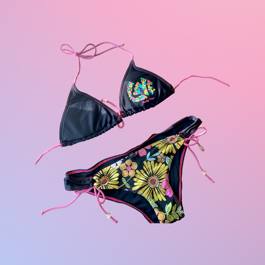 Y2K Vintage Black Bikini Set