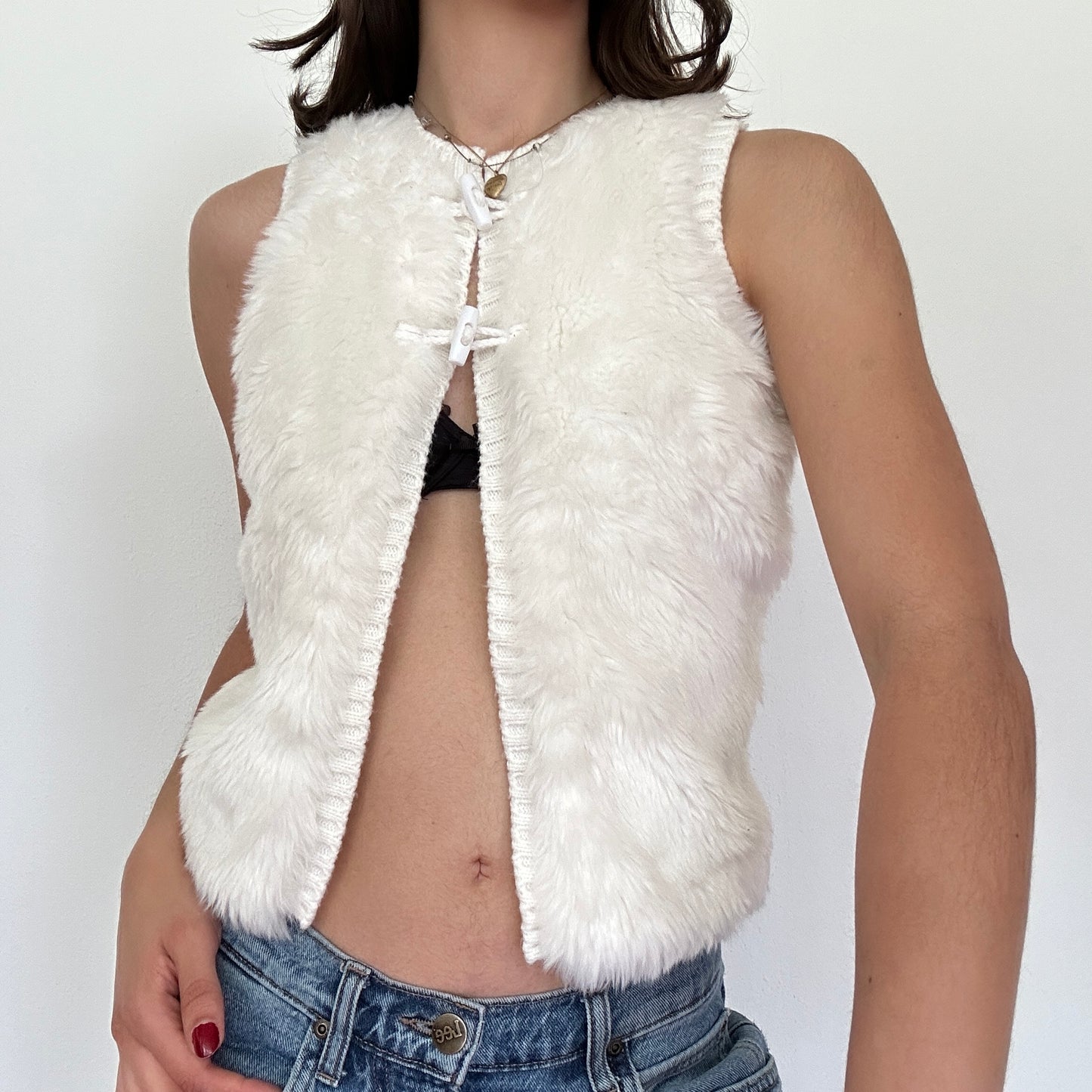 Y2K Vintage Faux Fur Vest