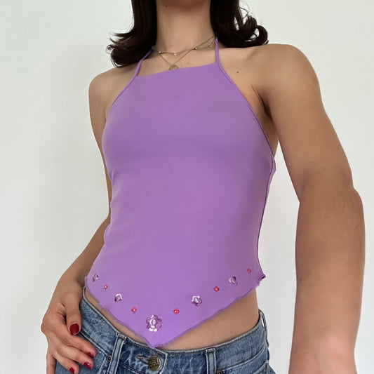 Y2K Vintage Purple Halterneck Cami Top