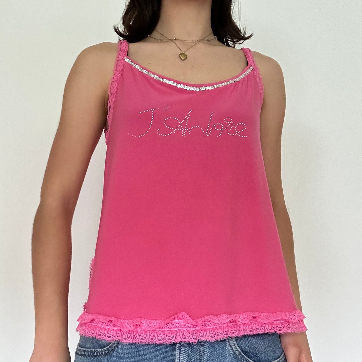 Y2K Vintage Pink Bedazzled Top