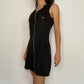 90s Style Black Dress with Zipper