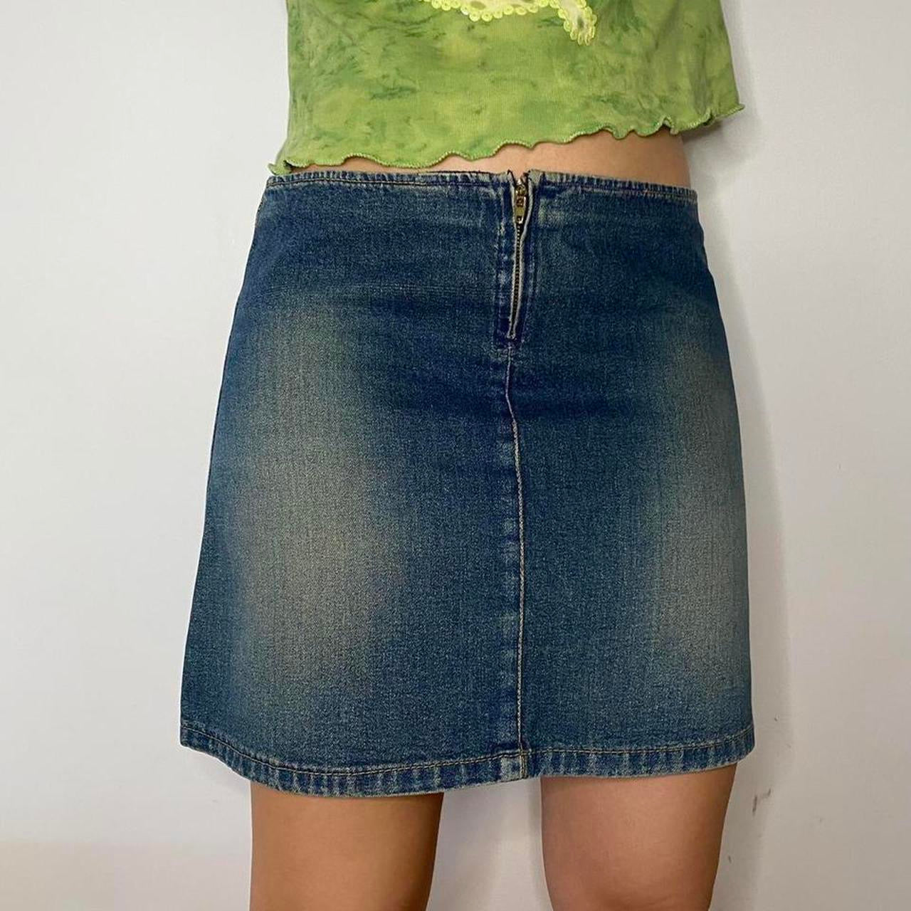 Y2K Vintage Rusty Green Wash Skirt