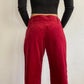 Y2K Vintage Cherry Red Corduroy Velvet Pants
