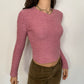 Y2K Vintage Pink Sweater Shirt