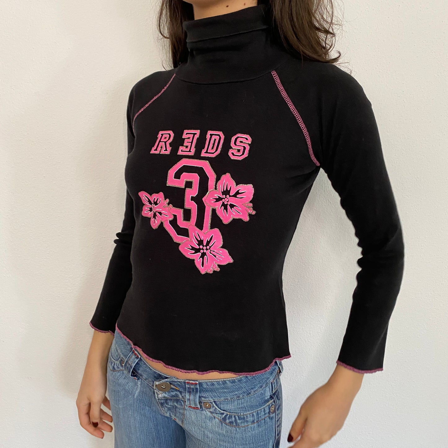 Y2K Turtleneck “Reds” Top