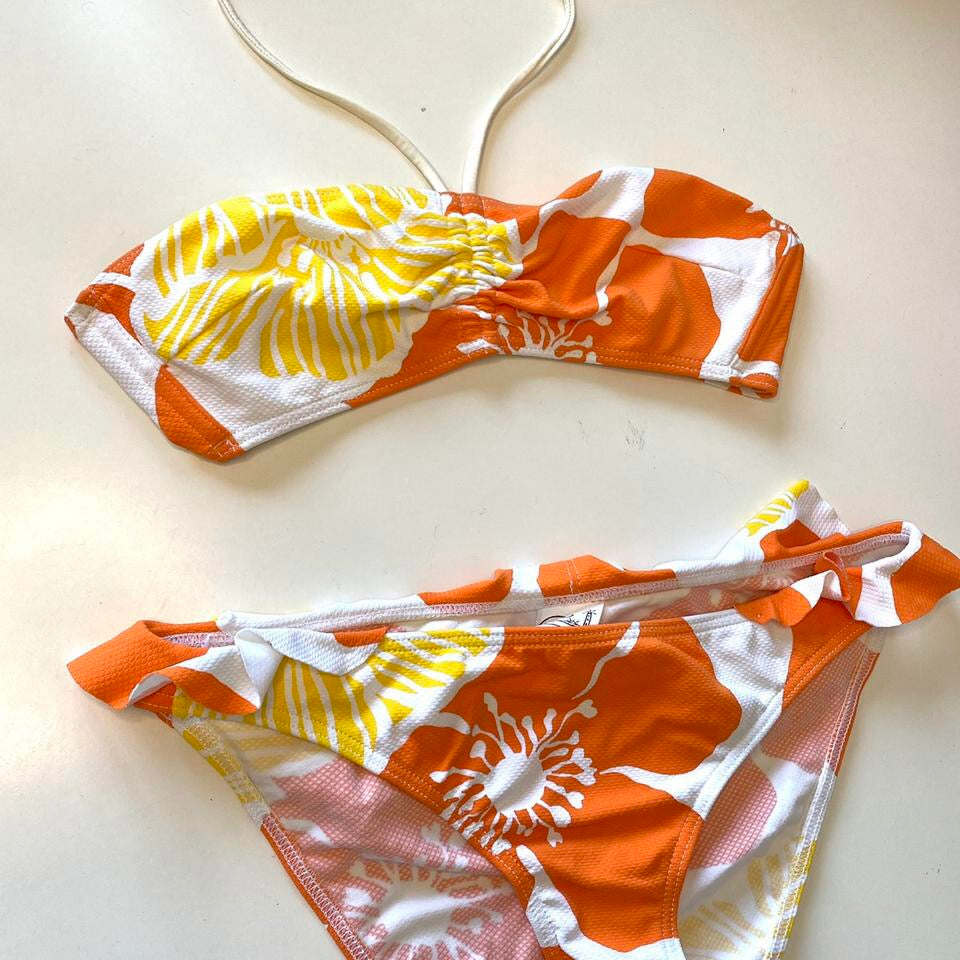 Y2K Floral Hibiscus Retro Floral Bikini