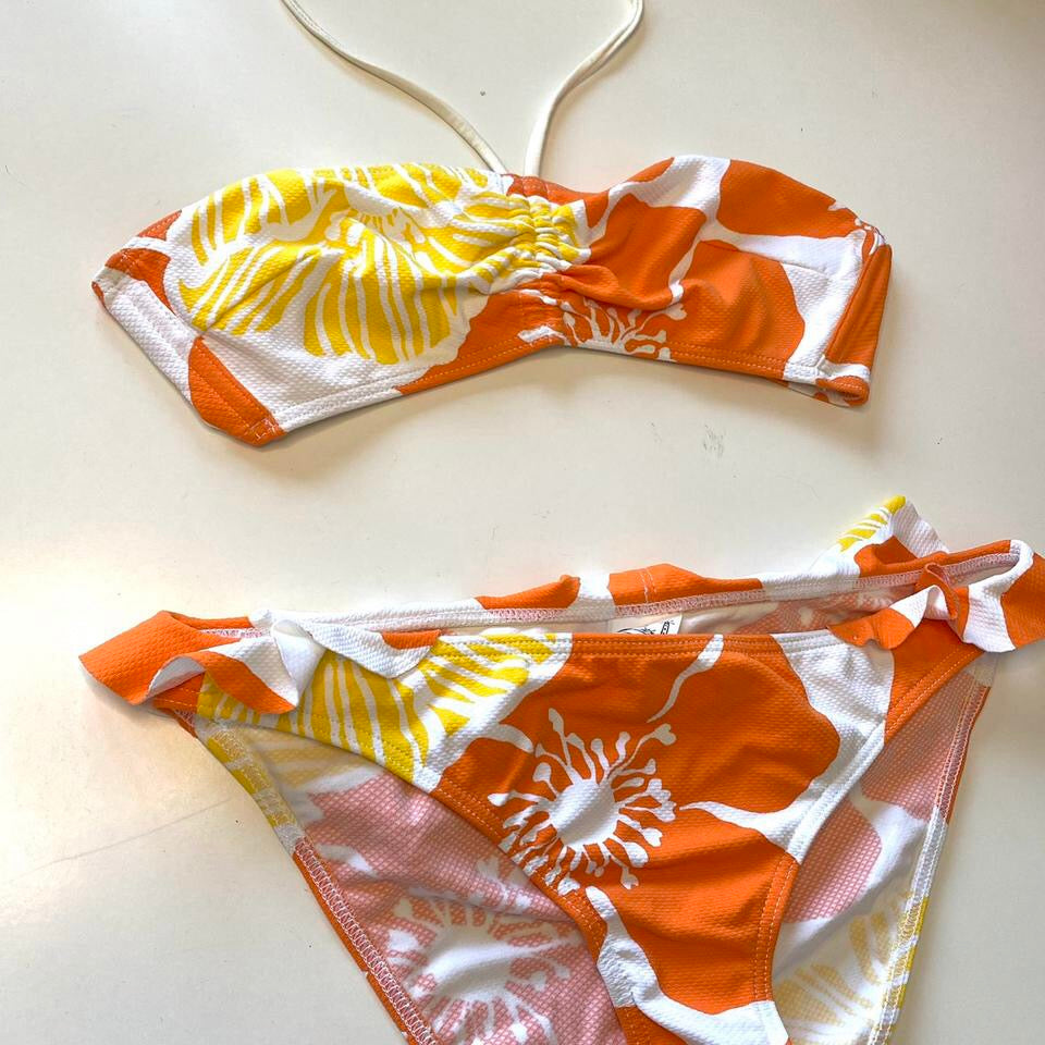 Y2K Floral Hibiscus Retro Floral Bikini