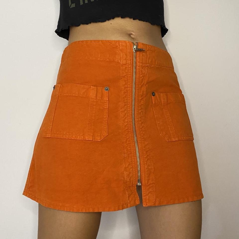 Y2K Vintage Orange A-Line Mini Skirt